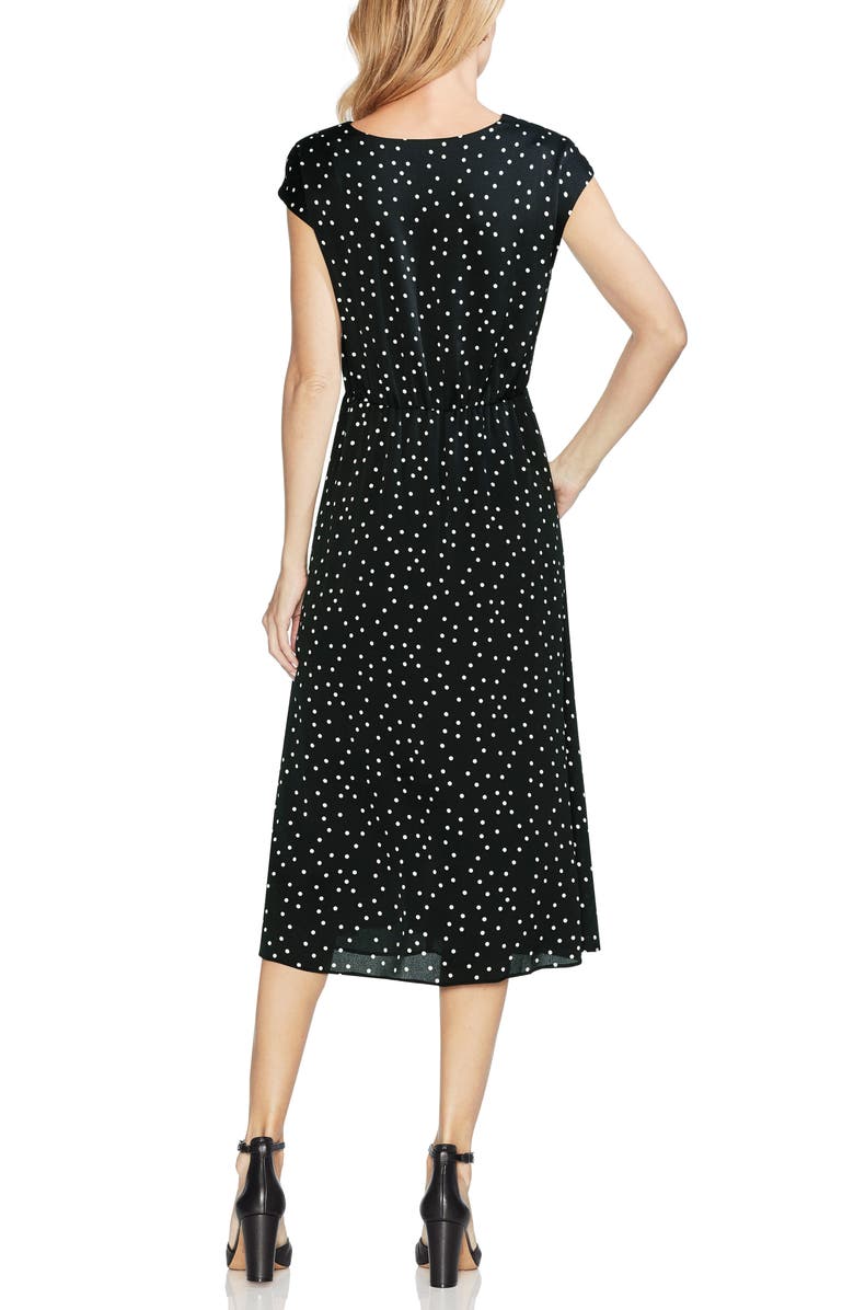 Vince Camuto Polka Dot Midi Dress, Alternate, color, 