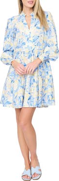GIBSONLOOK Decked Out Print Long Sleeve Dress