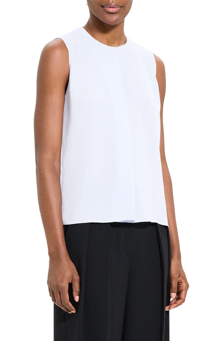Theory Flap Detail Sleeveless Silk Shell, Alternate, color,