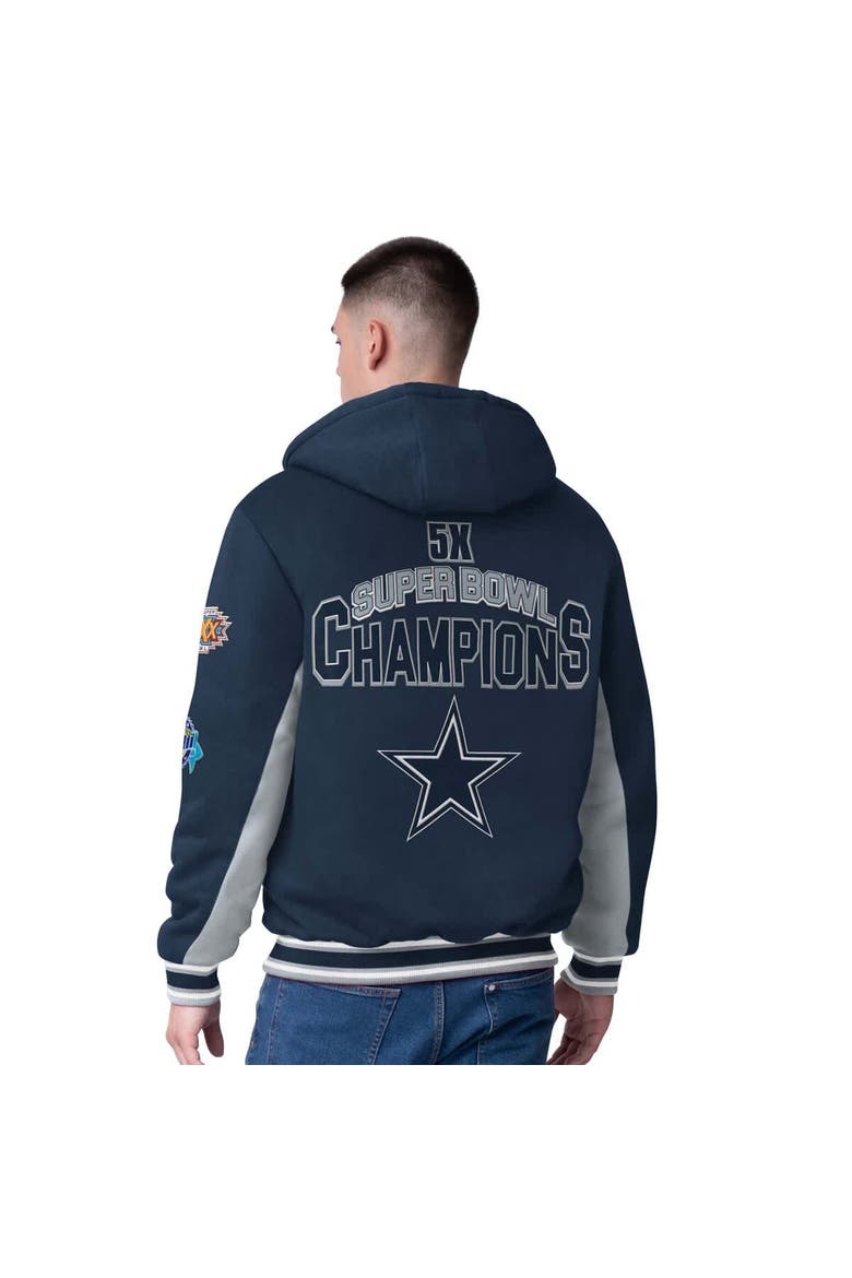 Men's G-III Sports by Carl Banks Navy Dallas Cowboys No Huddle Commemorative Full-Zip Hoodie Jacket, Alternate, color, Navy