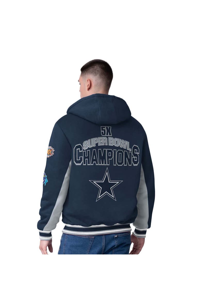 G-III SPORTS BY CARL BANKS Men's G-III Sports by Carl Banks Navy Dallas Cowboys No Huddle Commemorative Full-Zip Hoodie Jacket, Alternate, color, Navy