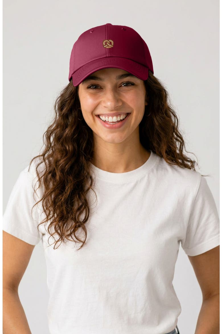 Pretzel Dad Cap, Main, color, Maroon