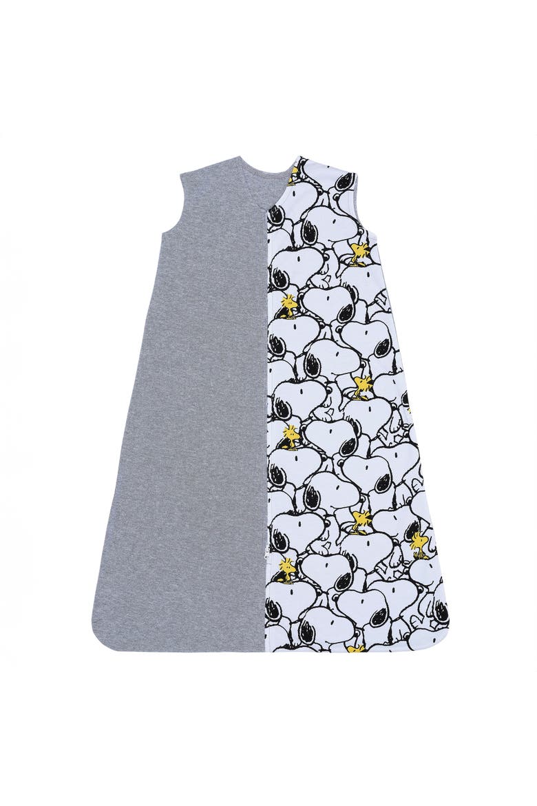 Snoopy & Woodstock Breathable Cotton Jersey Baby Wearable Blanket, Main, color, White