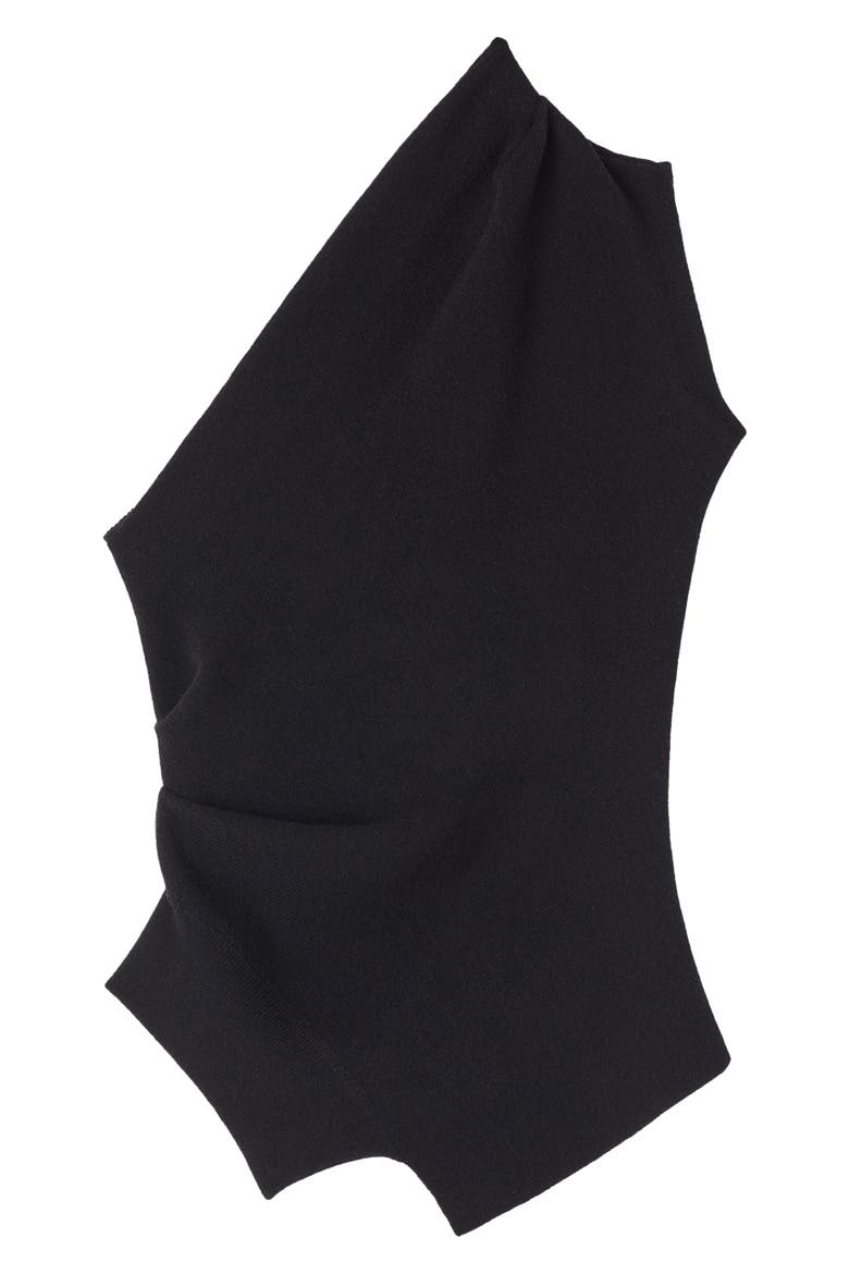 One-Shoulder Wool Blend Sweater, Alternate, color, BLACK