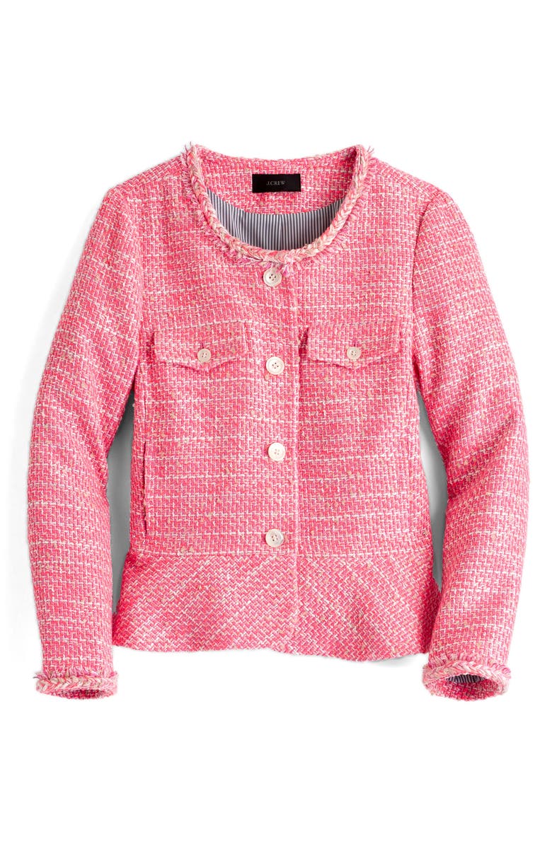 J.CREW FACTORY J.Crew Tweed Peplum Lady Jacket, Alternate, color,