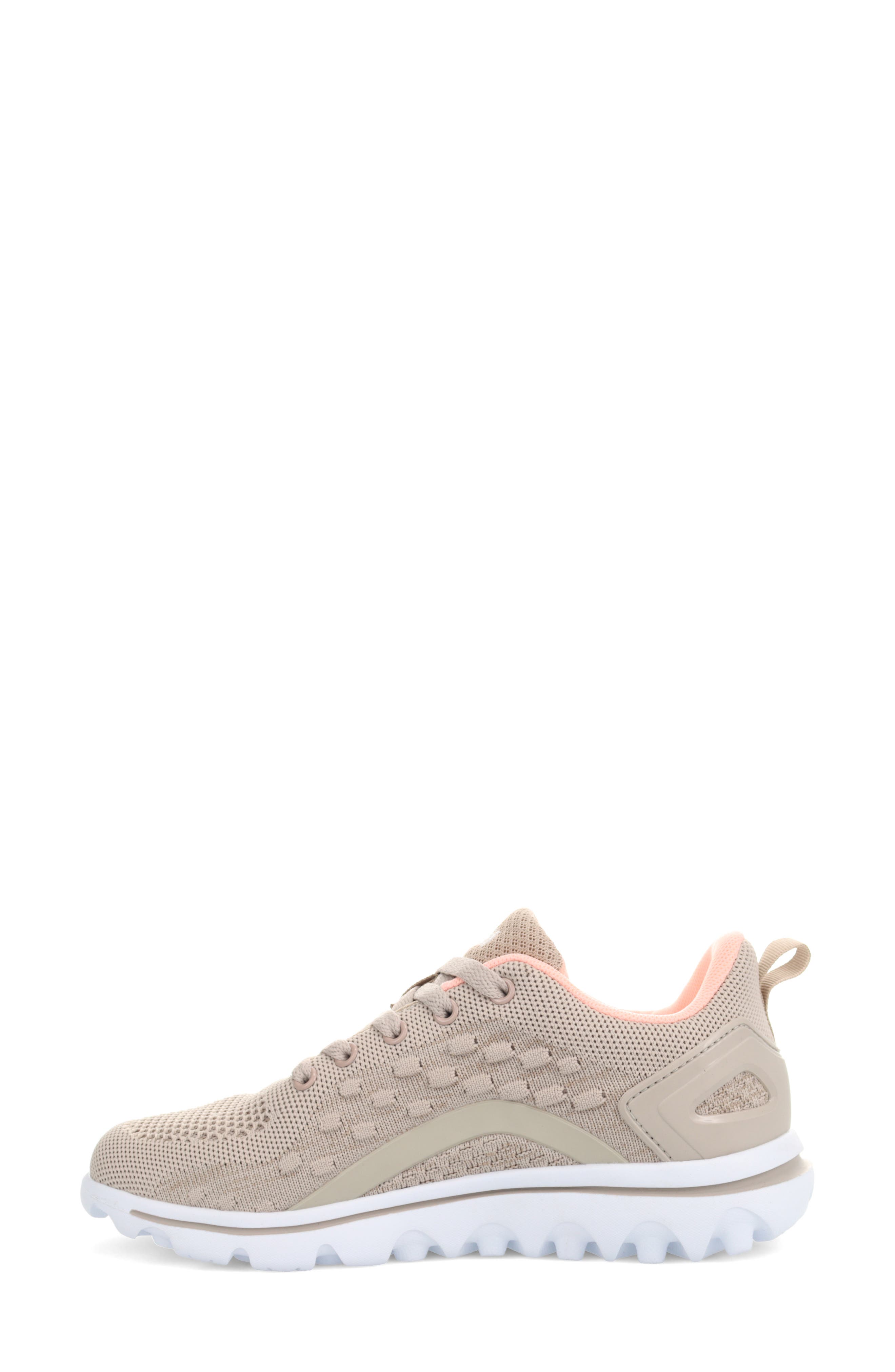 TravelActiv Axial Lace-Up Sneaker, Alternate, color, TAUPE/ PEACH FABRIC