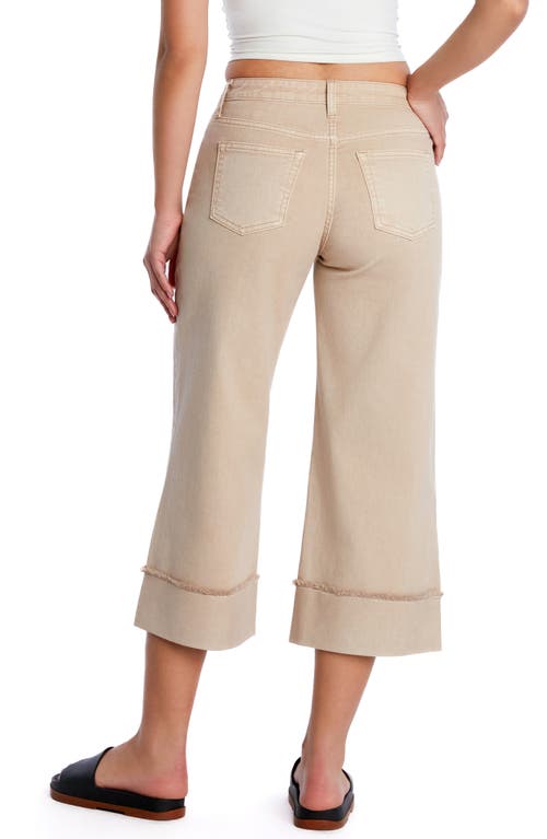 Hint Of Blu Cuffed Ankle Wide Leg Jeans In Smoke Sand