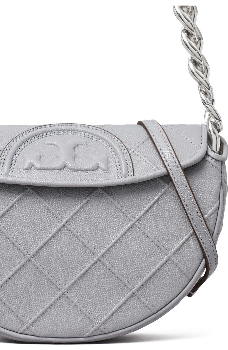 Tory Burch Mini Fleming Soft Caviar Leather Crescent Shoulder Bag, Alternate, color,