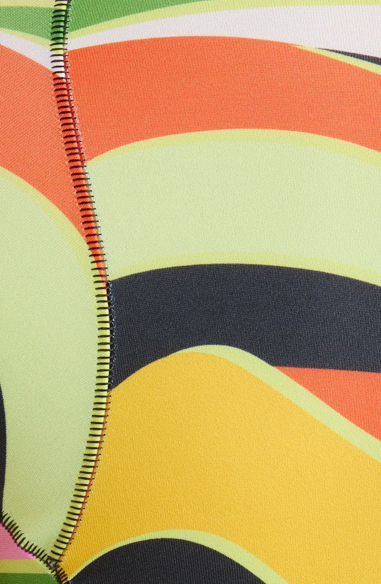 Rip Curl G-Bomb Tropical Long Sleeve One-Piece Rashguard Swimsuit, Alternate, color, Neon Waves