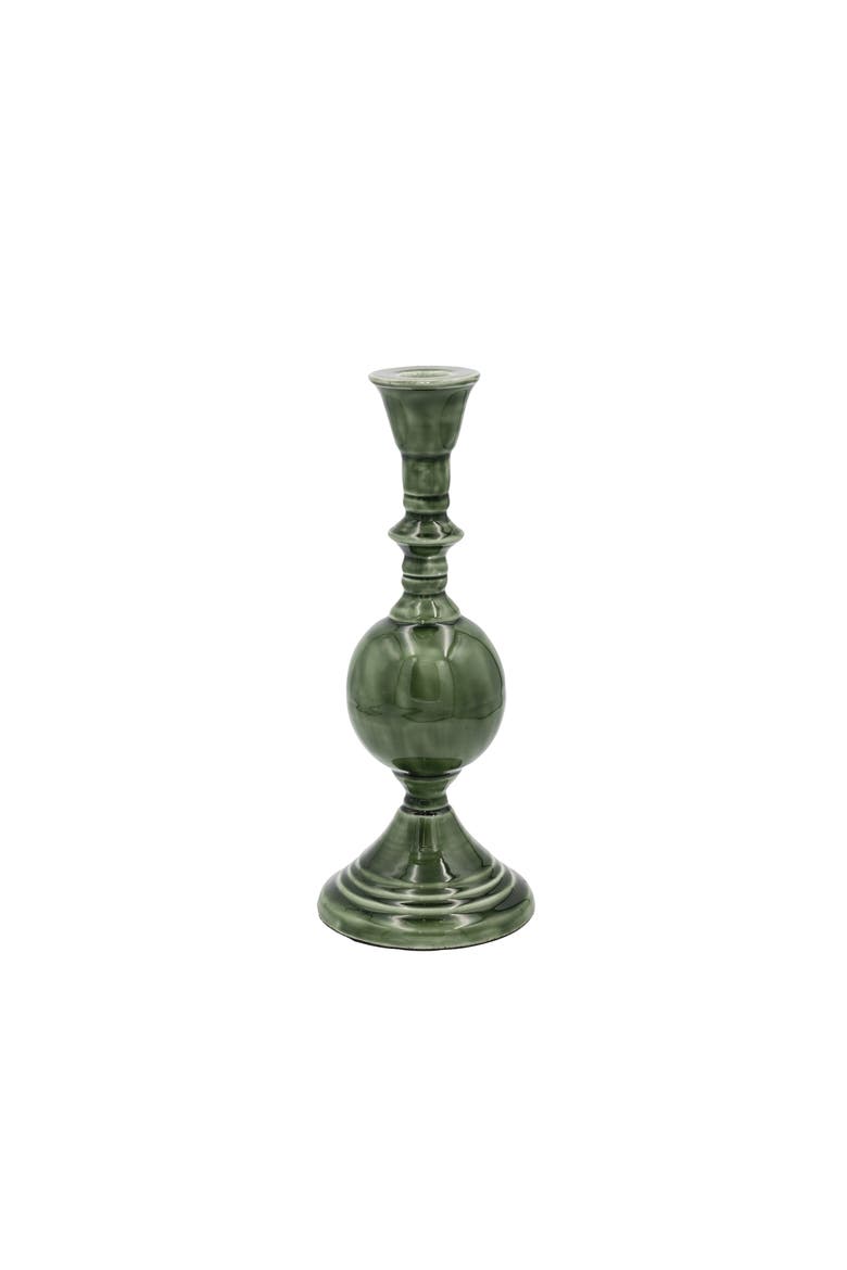 Enameled Metal Taper Holder, Green, Main, color, Green