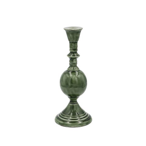 Enameled Metal Taper Holder, Green