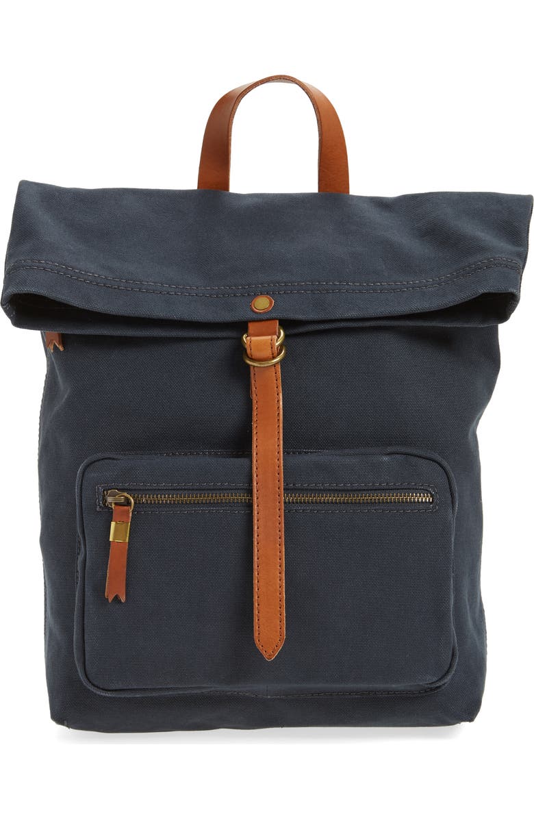 Madewell The Canvas Foldover Backpack, Main, color,