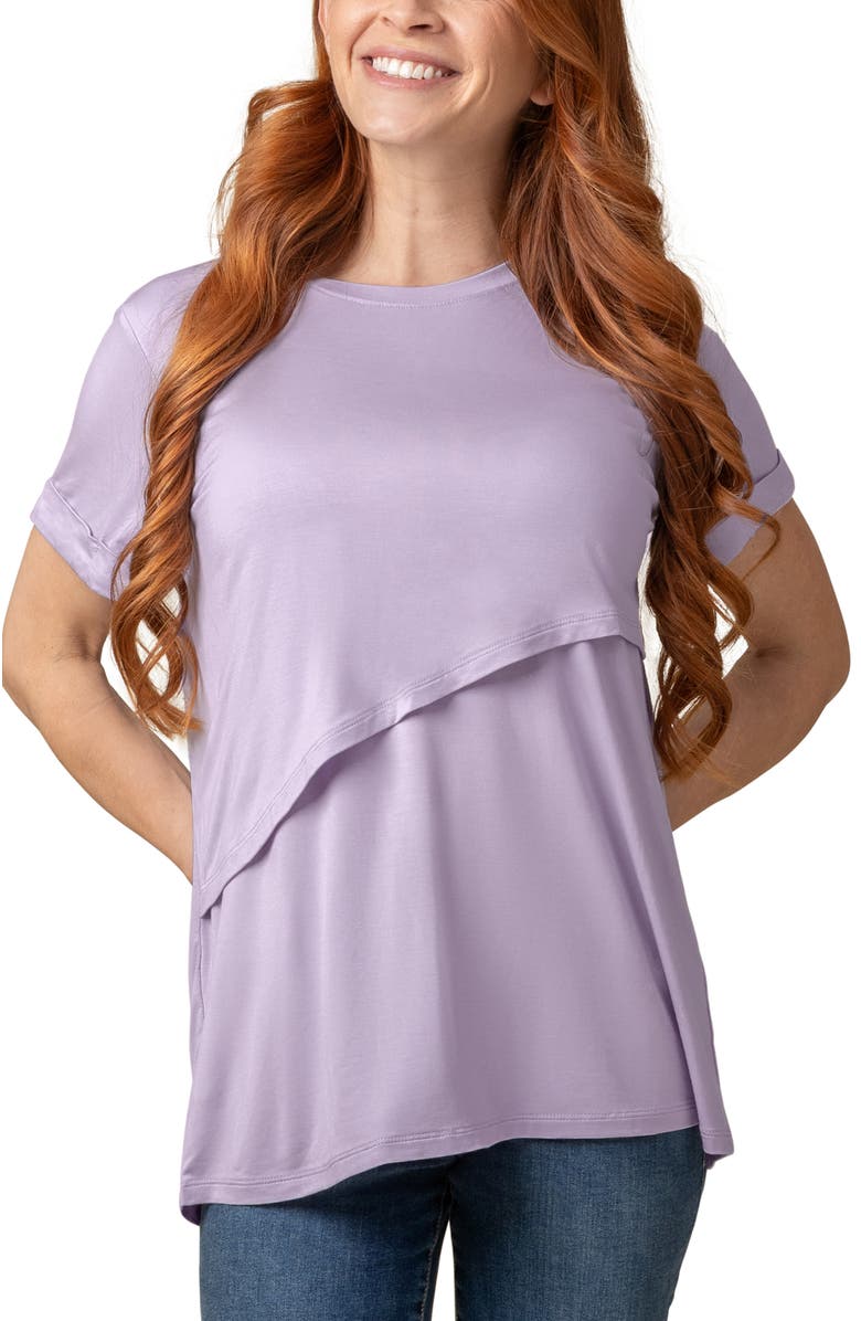 Kindred Bravely Everyday Asymmetrical Nursing T-shirt, Main, color, Lavender Mist