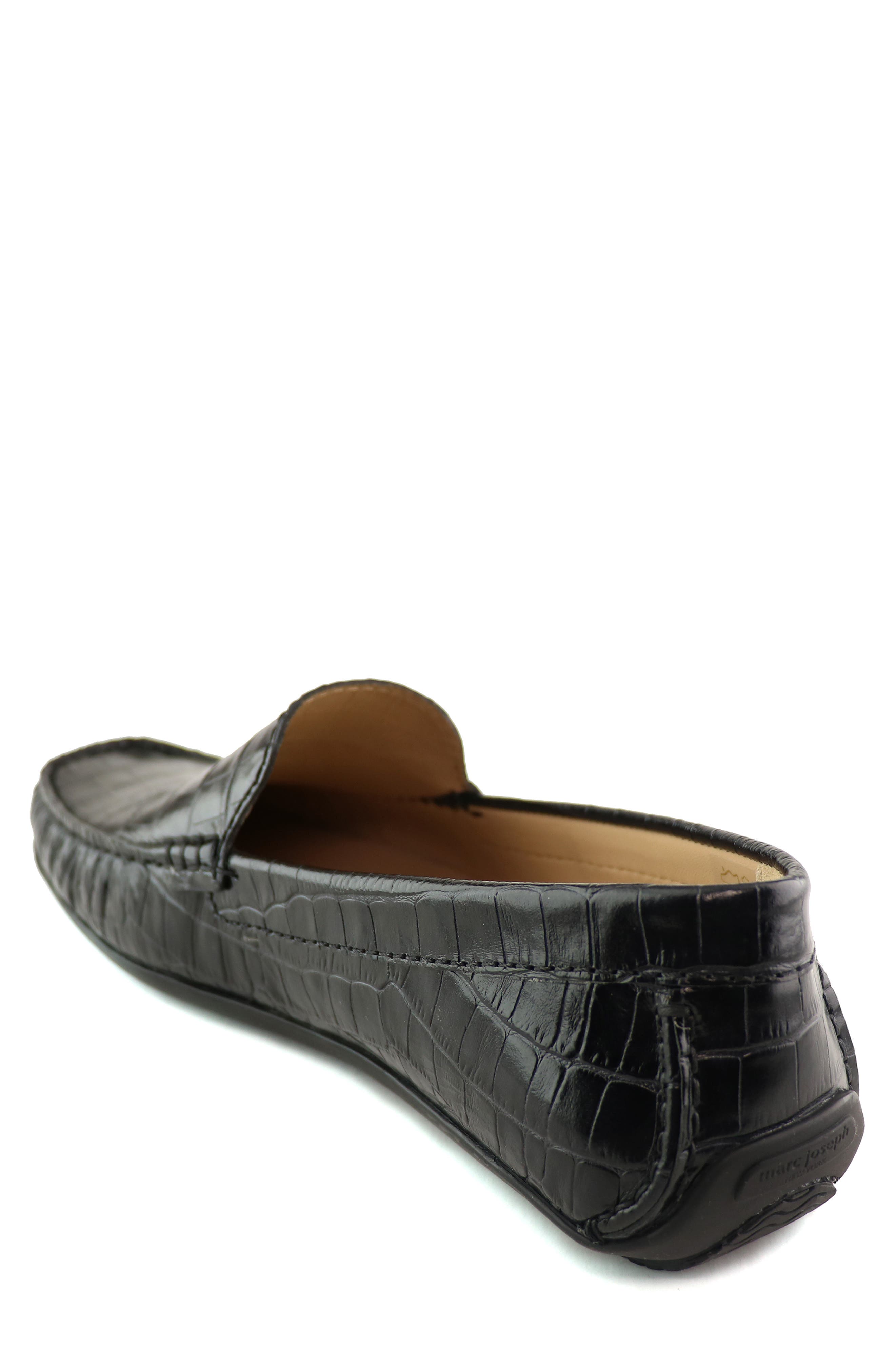 Broadway Leather Venetian Driver Loafer, Alternate, color, BLACK CROCO