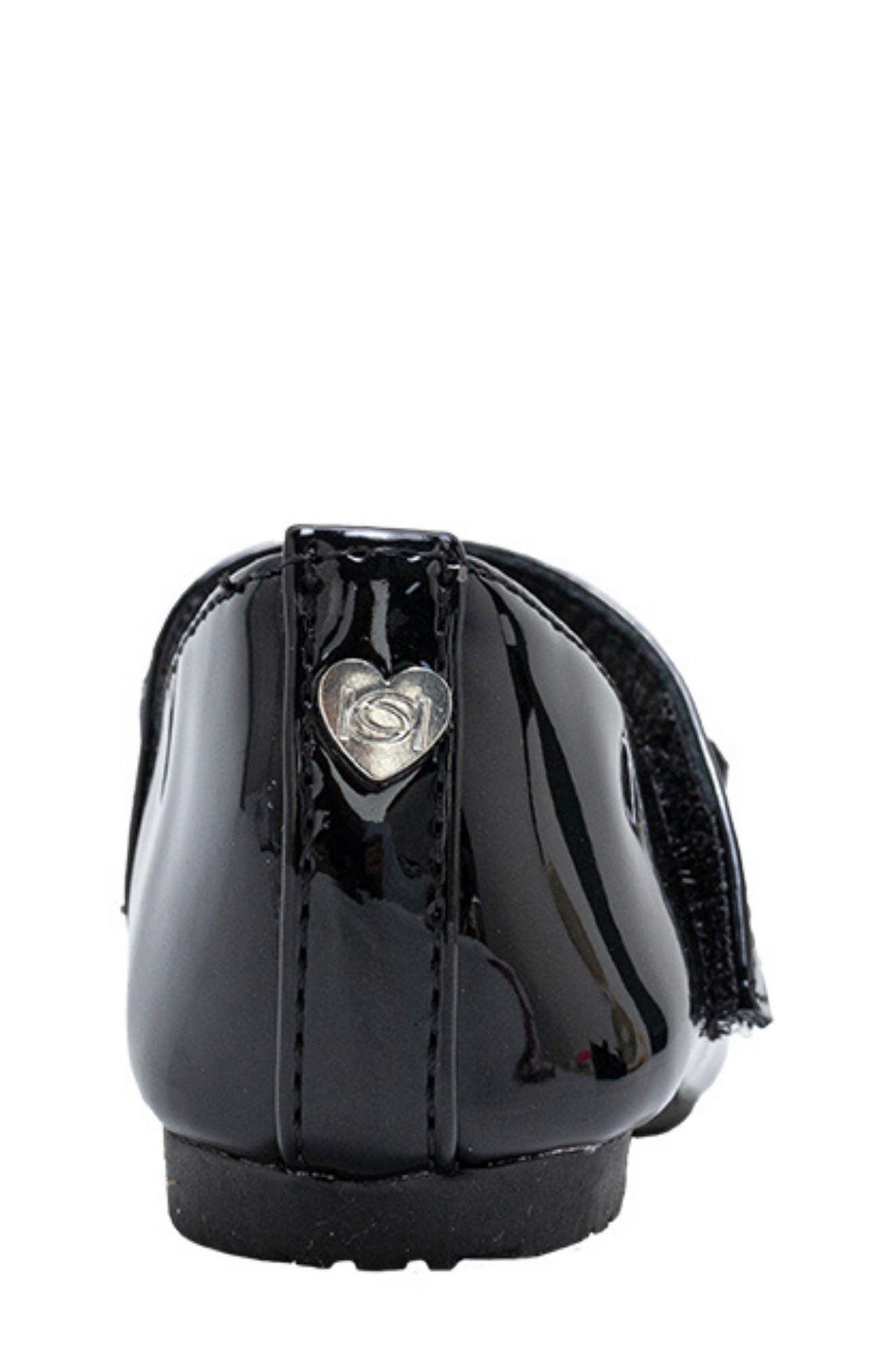 bebe Kids' Embellished Bow Mary Jane Flat, Alternate, color, Black