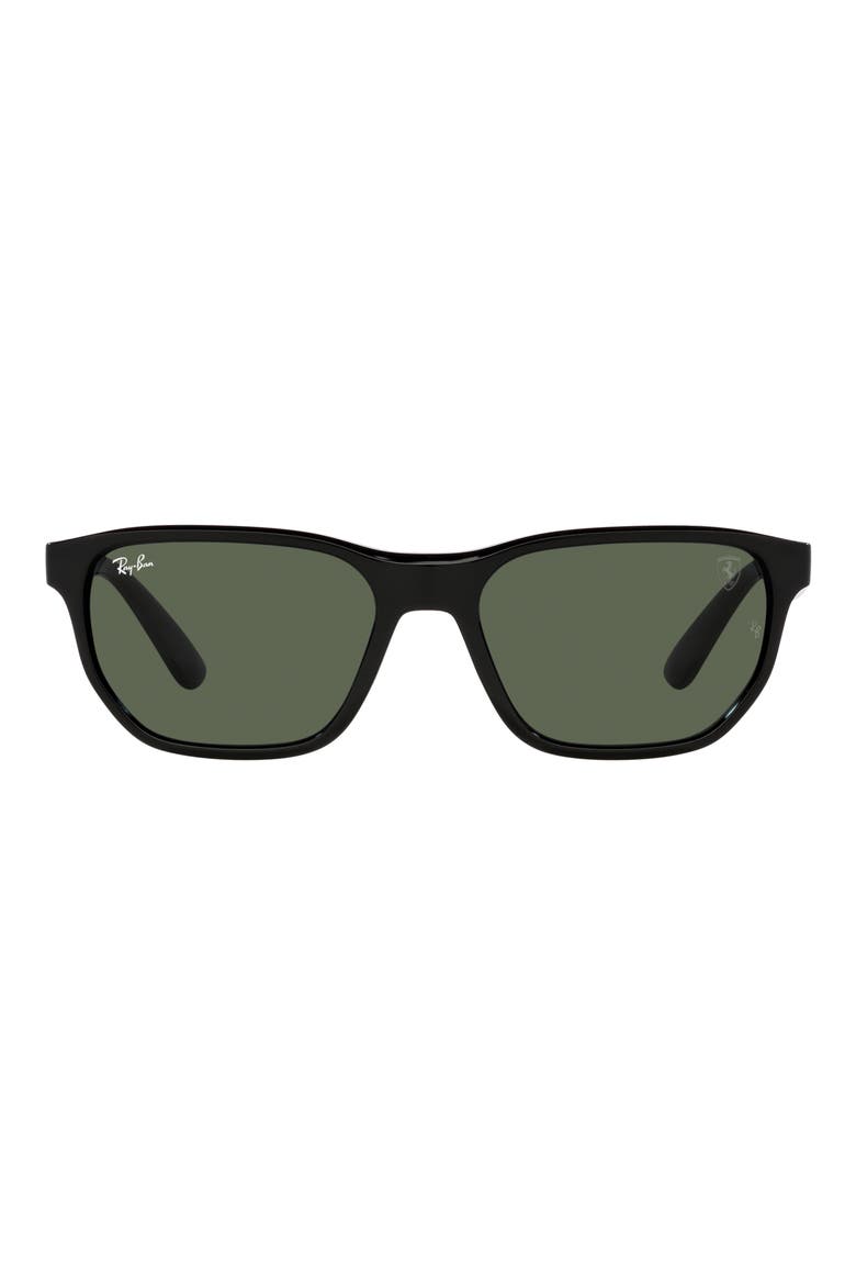 x Scuderia Ferrari 57mm Irregular Sunglasses, Main, color, BLACK