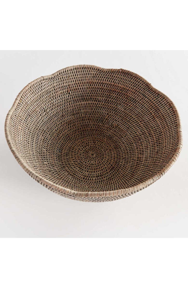 Napa Home & Garden Burma Rattan Scalloped Edge Bowl Large, Alternate, color, Gray