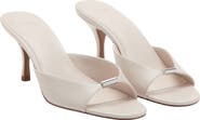 MANGO Metallic Detail Faux Leather Slide Sandal