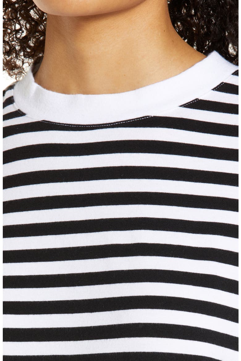 Crewneck T-Shirt, Alternate, color, BLACK- WHITE STRIPE