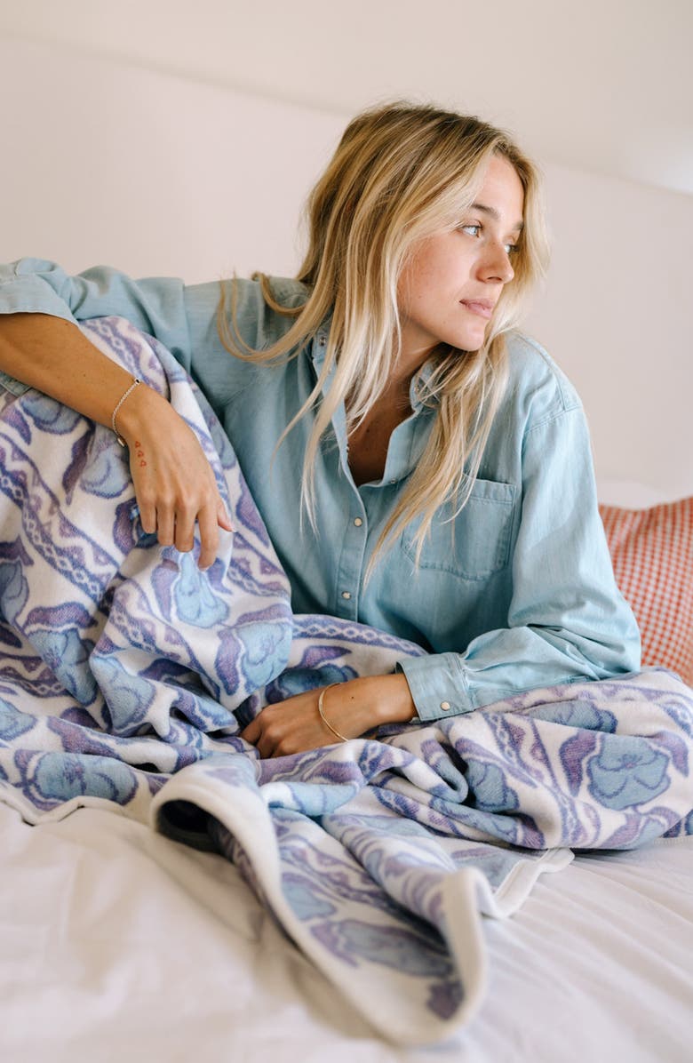 ChappyWrap Violets Throw Blanket, Alternate, color, Purple