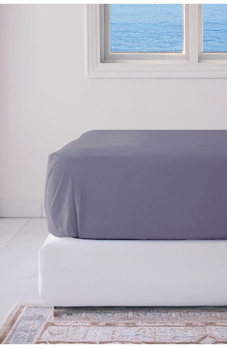 BedVoyage Luxury 100% Viscose Cooling Fitted Sheet, Main, color, Platinum