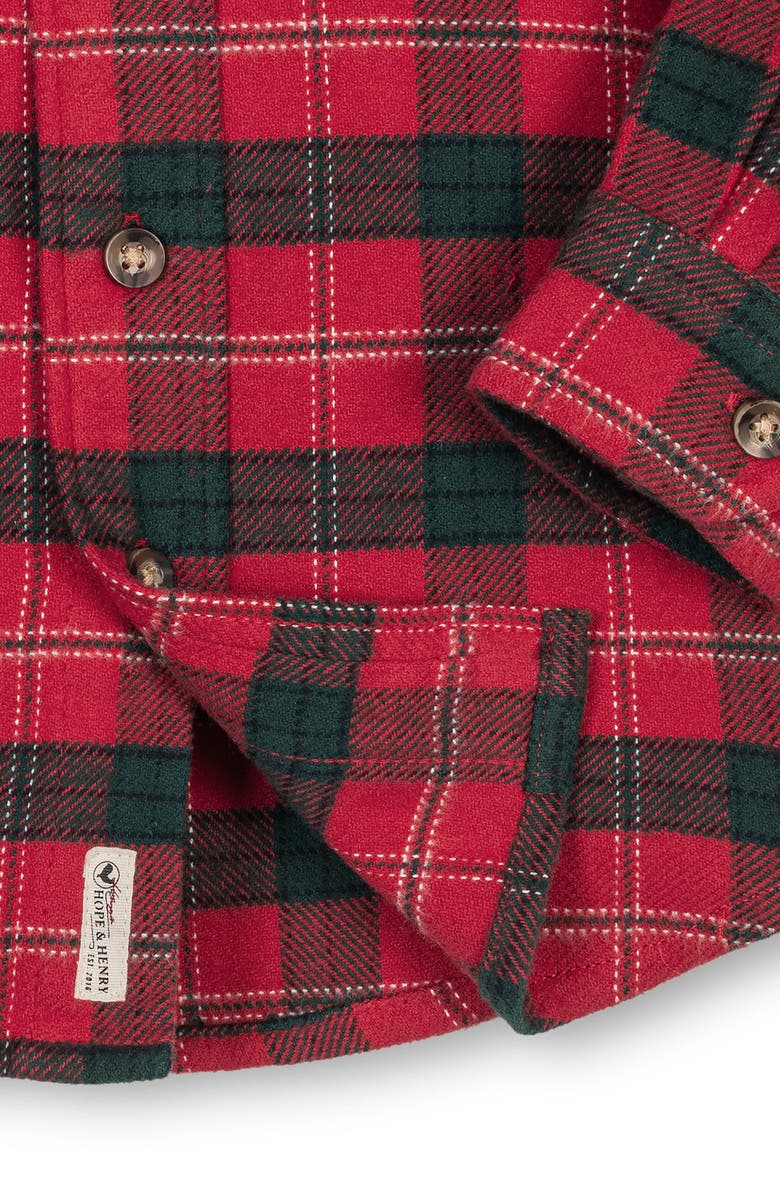 Hope & Henry Kids' Organic Long Sleeve Flannel Button Down Shirt, Alternate, color, London Plaid