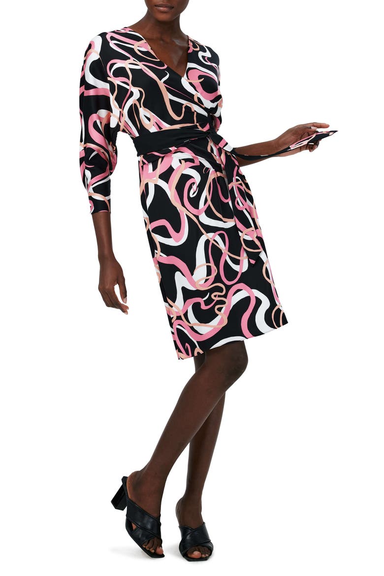 Mikah Long Sleeve Wrap Dress, Alternate, color, CELEBRATION