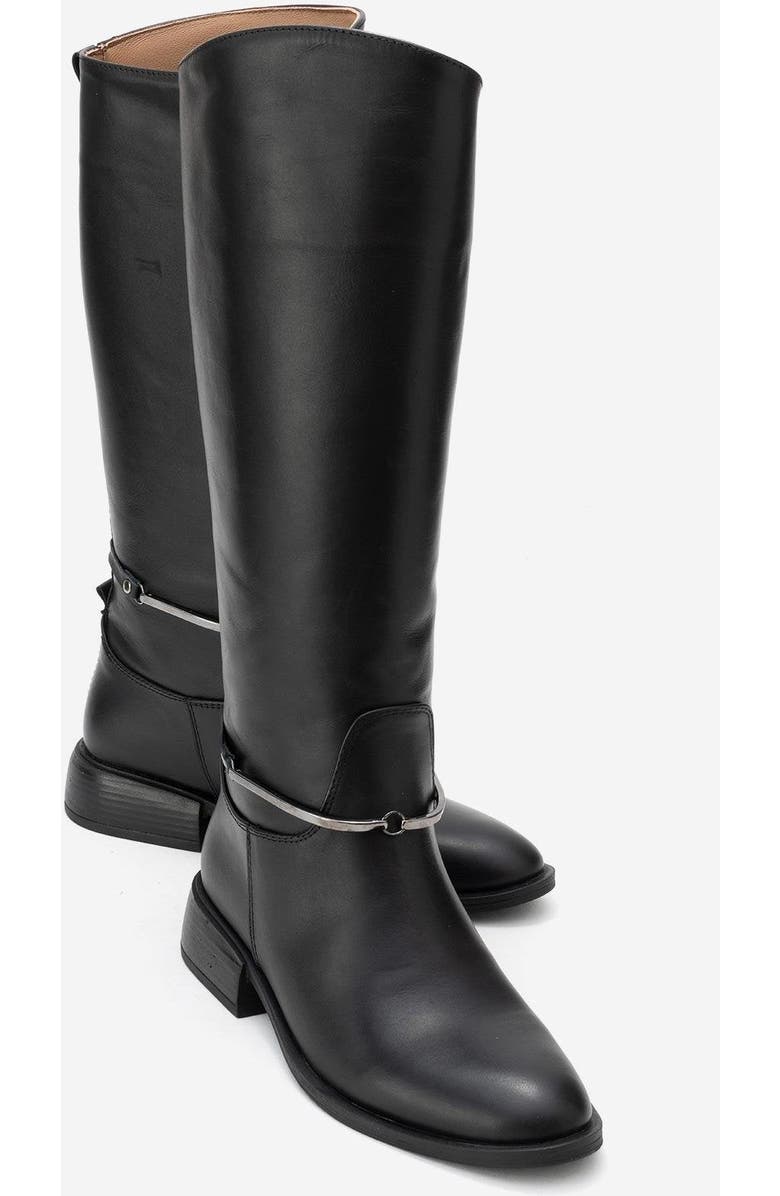 Forever & Always Shoes Ansel Leather Riding Boot, Alternate, color, Black