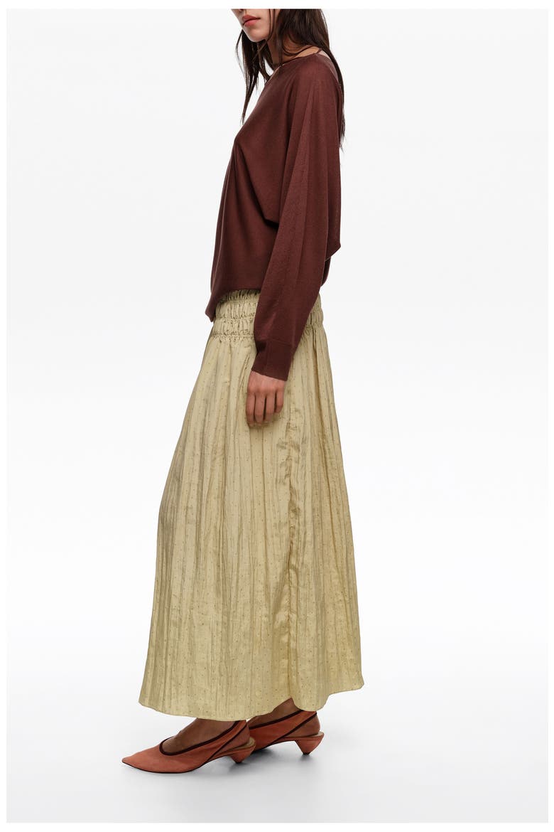 Mini Dots Ruched Flare Skirt, Alternate, color, DOTS MINI OLIVE