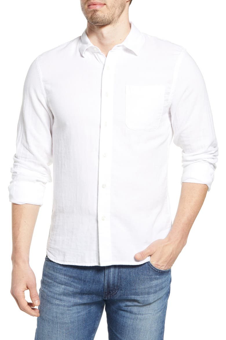 The Ripper Organic Cotton Gauze Button-Up Shirt, Main, color, WHITE