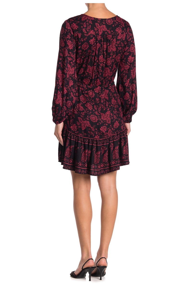 NOSTALGIA APPAREL Surplice Neck Drawstring Waist Dress, Main, color,