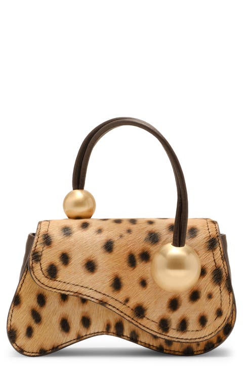 Kazia Nano Cheetah Print Genuine Calf Hair Crossbody Bag