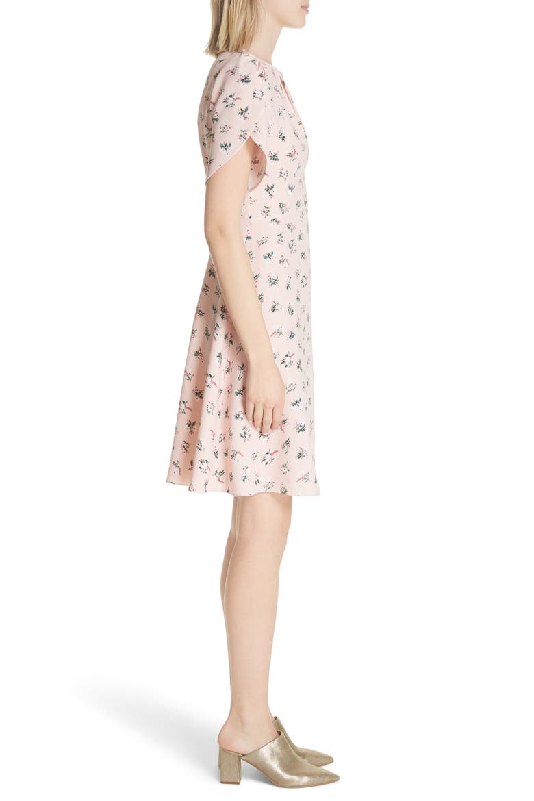 flora tulip sleeve dress, Alternate, color, CAMEO PINK