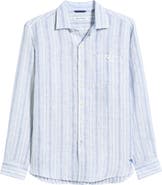 Tommy Bahama Blue Royal Stripe Linen Button-Up Shirt