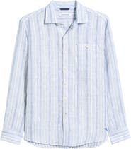 Tommy Bahama Blue Royal Stripe Linen Button-Up Shirt