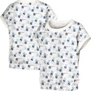 LUSSO Women's Lusso  White New York Yankees Madge Dolman Tri-Blend T-Shirt