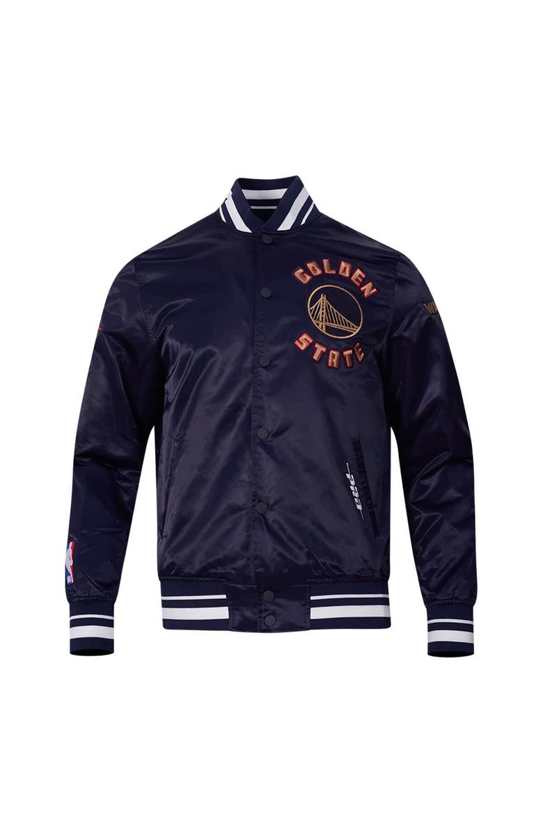 PRO STANDARD Men's Pro Standard Navy Golden State Warriors 2024/25 City Edition Chenille Satin Full-Snap Jacket, Alternate, color, 