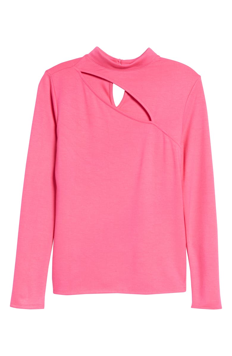 Halogen<sup>®</sup> Cutout Mock Neck Knit Top, Alternate, color, Hot Pink