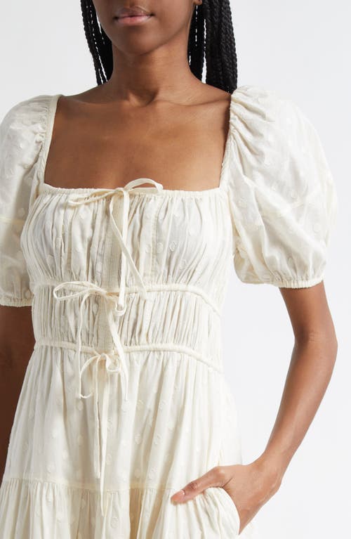 Shop Ulla Johnson Palma Tiered Cotton Eylelet Dress In Pristine
