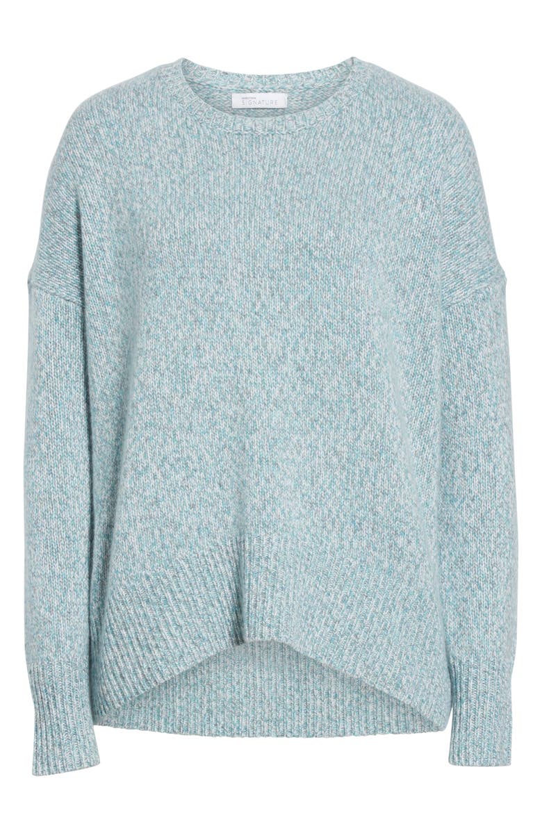 Nordstrom Signature High/Low Cashmere Tweed Sweater, Alternate, color,