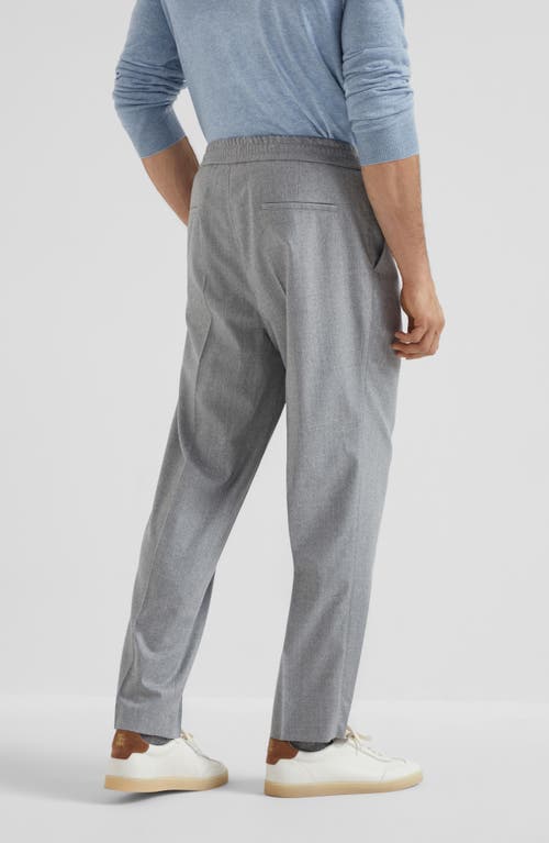 Brunello Cucinelli Virgin Wool Flannel Trousers In Gray