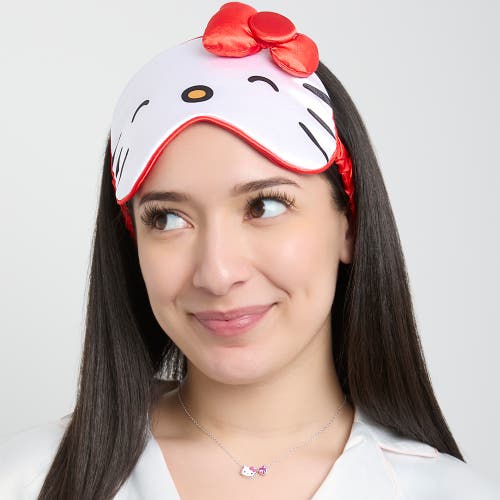 Hello Kitty Sleep Mask Official License, Satin Eye Mask For Sleeping With 3d Bow, Sanrio Gifts In White