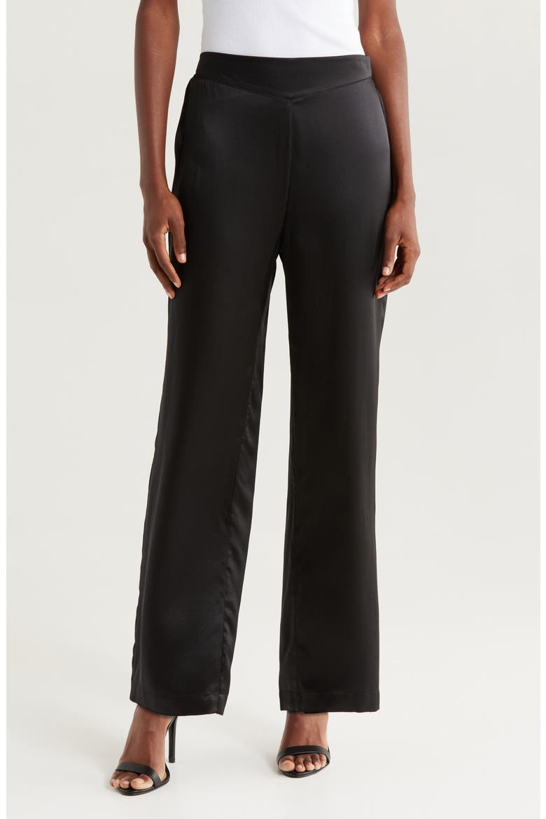Love Me Silk Lounge Pants, Main, color, BLACK