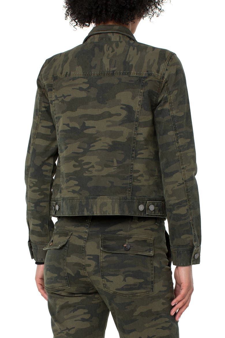 x Living in Yellow Denim Jacket, Alternate, color, DK MOSS CAMO