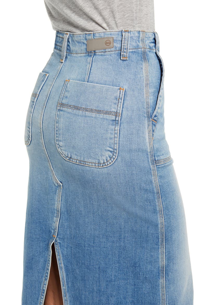 The Lana Denim Midi Skirt, Alternate, color, 23 YEARS RECLAI