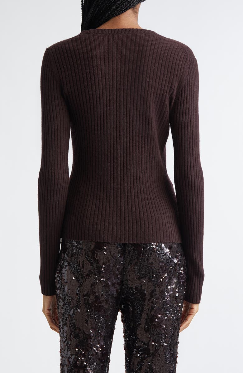 Veronica Beard Thelma Cashmere Rib Cardigan, Alternate, color, Dark Currant
