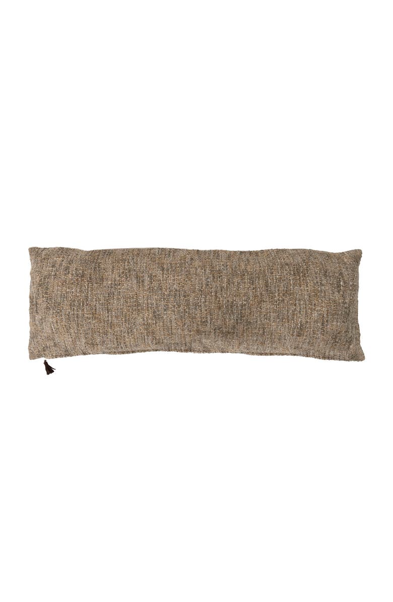Storied Home Mélange Cotton Blend Bouclé Lumbar Pillow, Main, color, Grey