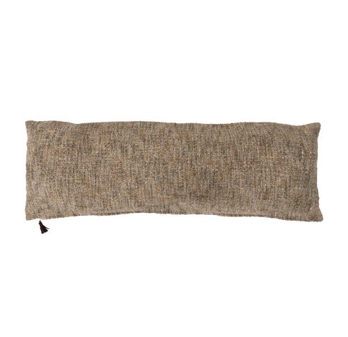 Storied Home Mélange Cotton Blend Bouclé Lumbar Pillow In Brown