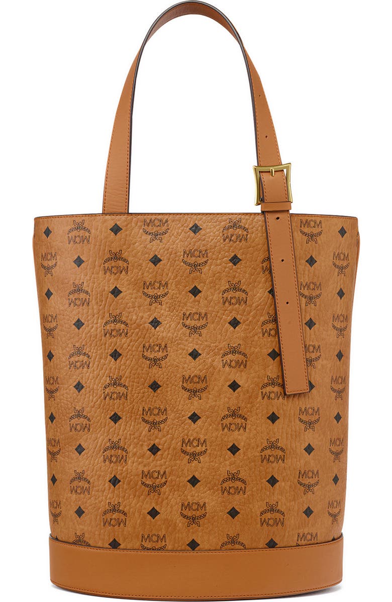 MCM Medium Aren Visetos Coated Canvas Tote, Alternate, color,