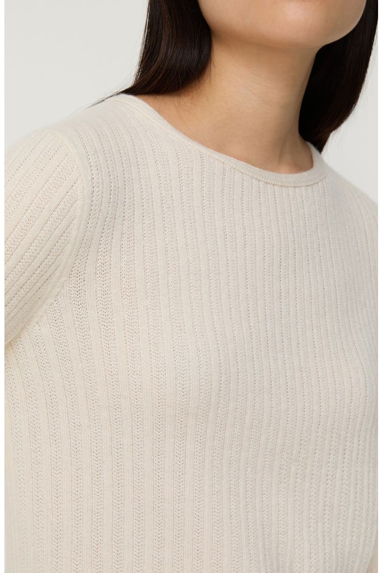 Mixed Stitch Cashmere Blend Crewneck Sweater, Alternate, color, CLOUD